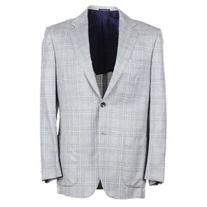 Kiton Mid-Weight Gray and Green Check Cashmere Sport Coat 40R (Eu 50) NWT - Picture 1 of 12