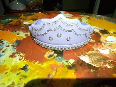 Dog And Cat Collars /Necklaces Hand Made With Leather And  Cz's Lot Of 15 - Image 1 of 4