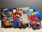  Hot Wheels Super Mario Movie Plomber Van_Mario kart & Cool-one ! LOT(3) 🙂*LIRE*