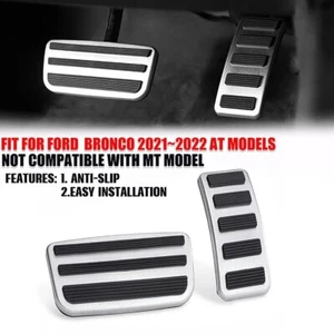 For Ford Bronco Accessories 21-23 2/4 Door Car Gas &Brake Pedal Covers Foot Rest - Picture 1 of 9