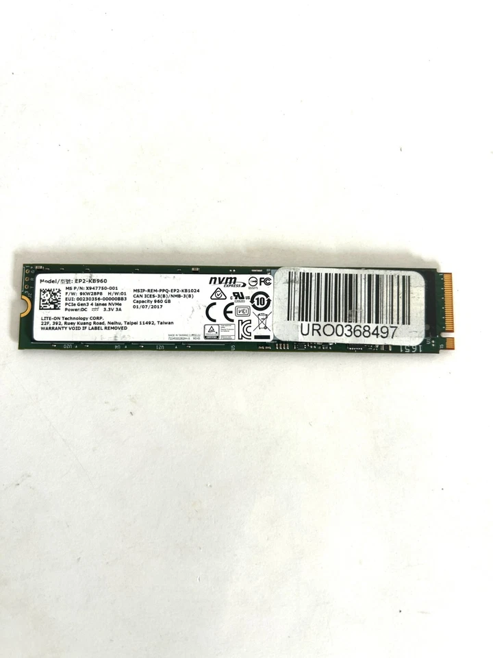 Lite-On M.2 960GB PCIe SSD NVMe - Image 1 of 1