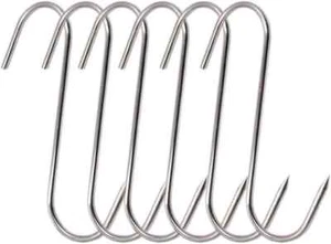 Ganchos para Carne Ganchos en S Acero Inoxidable Gancho para Aves Barbacoa Parrilla Cocina Gancho para Ahumador - Imagen 1 de 6