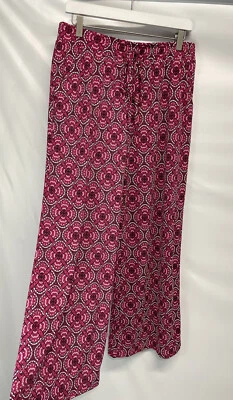 Pantalones Amana Petite Palazzo Elástico Cordón Cintura Bolsillos BoHo Festival PL Foto 1 de 4