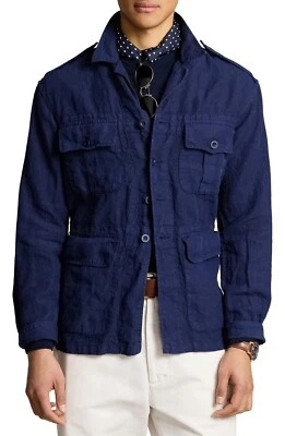 Polo Ralph Lauren  Common Wealth Lightweight Linen Field Shirt Jacket Blue BNWT - Image 1 of 4