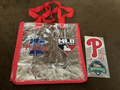 PHILLIES 2022 MLB NETWORK CLEAR TOTE BAG & SYMBOL "P"  FATHEAD 7/26/22 SGA Cover
