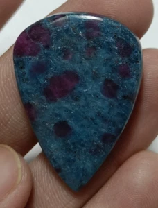 Natural Ruby Kyanite Gemstone Cabochon Pear Loose Untreated 100% 34X24X5 MM - Picture 1 of 6
