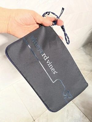 "Vineyard Vines para muñeca Target azul marino blanco cremallera 100 % poliéster 10""x6""" Foto 1 de 4