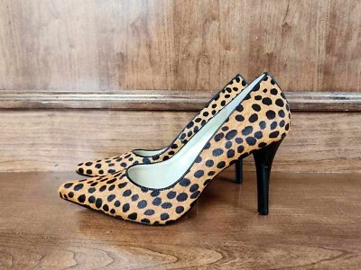 Zapatos de tacón de aguja para mujer Talbots pelo de becerro marrón cuero negro manchado talla 7B Foto 1 de 4