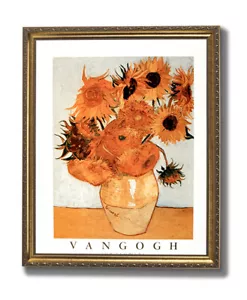 Vincent van Gogh Sonnenblumen Wandbild Gold gerahmt Kunstdruck - Bild 1 von 4