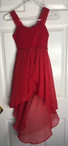 TWEEN DIVA Young Girls' size 7, Red Dress Short Front Long Back - Picture 1 of 6
