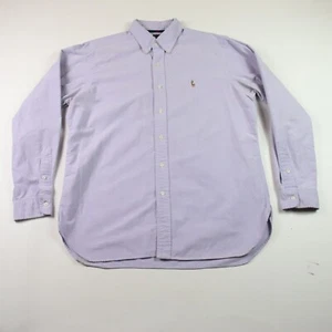Polo Ralph Lauren Oxford Shirt Men Large Blue Classic Fit Long Sleeve READ STAIN - Picture 1 of 12