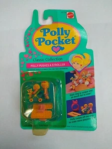 VINTAGE 1991 BLUEBIRD TOYS POLLY POCKET PUSHES THE STROLLER RING 6174 NOS NEW - Picture 1 of 6