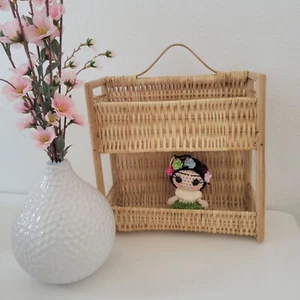Boho Vintage shelf/ Storage Basket / home decor/ wicker shelf / decor shelf/ pe - Picture 1 of 7