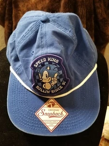 sonic the hedgehog 'SPEED KING' ORIGINAL SNAPBACK HAT!  Sega Neu mit Etikett 1991 neuwertig - Bild 1 von 6