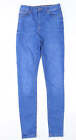 Denim Co Womens Blue Cotton Blend Skinny Jeans Size 8 L29 in Regular Zip