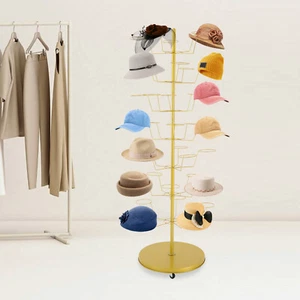 Hat Wig Display Stand 165x56cm Hats Wigs Rack Freestanding Hat Rack 7-tier Gold - Picture 1 of 16