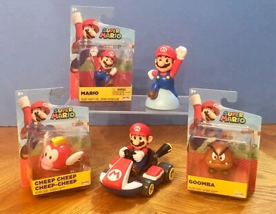 Figuras de Super Mario ~ Lote de 5 ~ Nintendo ~ MARIO, GOOMBA & CHEEP Jakks/McDonald Foto 1 de 4