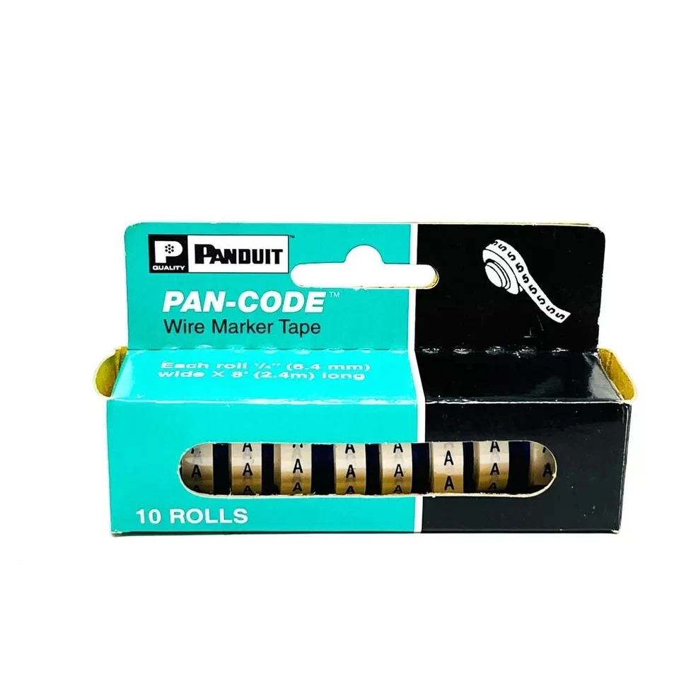 10 rollos de cinta marcadora de alambre Panduit PMDR-A Pan-Code, blanca, poliéster hecha en EE. UU. Foto 1 de 4