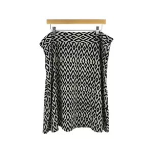 Dress Barn NWT Women's Size 2X Skirt Brown Black Geometric Print Knee Length - Picture 1 of 5