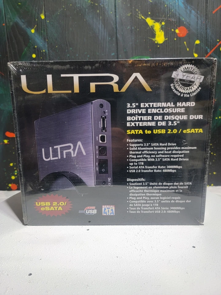 Ultra 3.5" Black USB 2.0 External Hard Drive External Enclosure Stackable New - Image 1 of 4