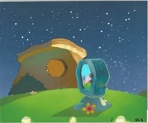 Flintstones - Master Hand-Painted Background with Original Production Cel - Picture 1 of 1