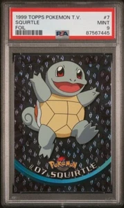 Pokémon Topps • Squirtle • Holo • 1999 • Flame • USA • Foil • Black Logo PSA 9 - Picture 1 of 2