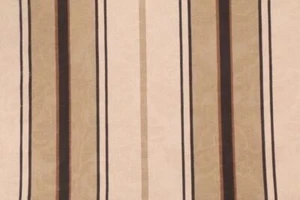 Waverly NEWBERRY STRIPE LINEN Cotton Beige Brown Stripe Drapery Uph Fabric - Picture 1 of 1