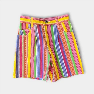 Pantalones cortos vaqueros vintage Jet Set coloridos a rayas niñas 8 Foto 1 de 4