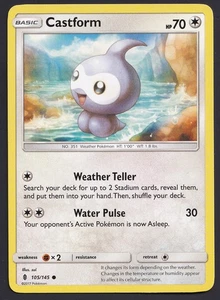 Castform 105/145 Common - Pokemon Sun & Moon Guardians Rising Card - Picture 1 of 2