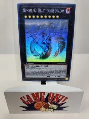 YuGiOh Number 92: Heart-eartH Dragon CBLZ-EN045 1st Edition Ghost Rare MP - Image 1 of 4