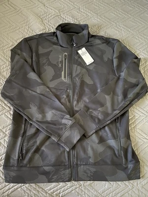 NWT $228 RLX Ralph Lauren Mens Black Camo Full-Zip Warp Tech Jacket Size Large - Image 1 of 4