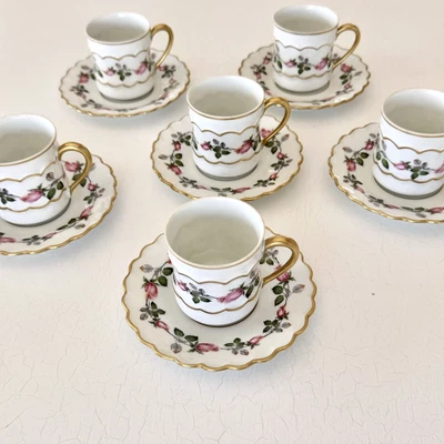 CP France Royal Crown BERRY HAUTE COMPAGNIE 2.25" Demitasse Tazas Platillos JUEGO/6 Foto 1 de 4