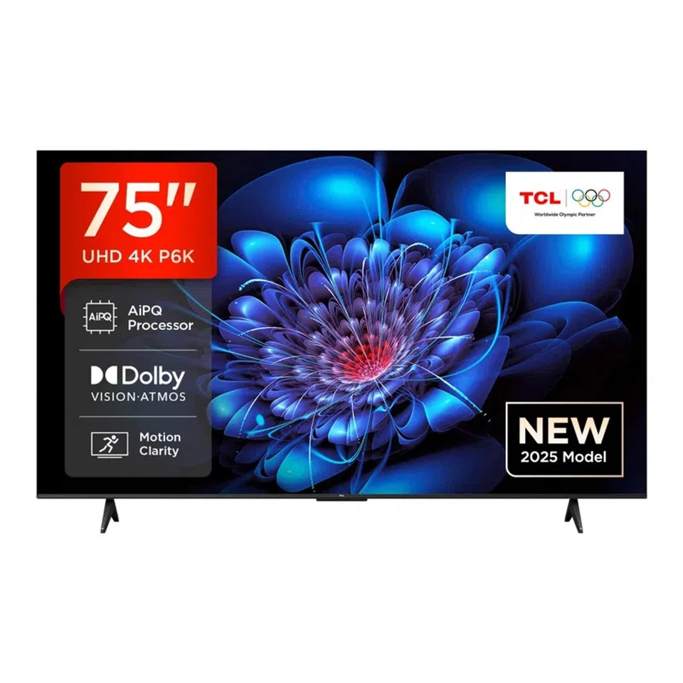 TCL C6K P6K-UK 4K HDR TV 190.5 cm 75" 3840 x 2160 pixels 4K Ultra HD LED Smart T - Image 1 of 1