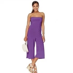 Curations Caravan Womens 2X Convertible Purple Wide-Leg Jumpsuit/Pant - Picture 1 of 9