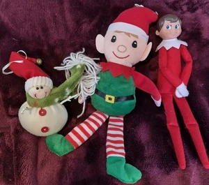 3 STOCKING STUFFERS VTG TOYS DIY GIFTS ORNAMENTS ELFS SNOWMAN XMAS - Picture 1 of 2