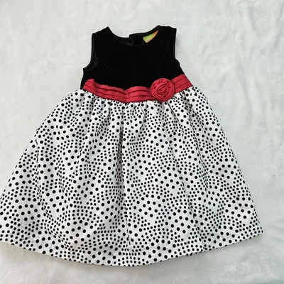 Penelope Mack Girls Size 24M Red White & Black Polka Dot  Party Dress - Image 1 of 4