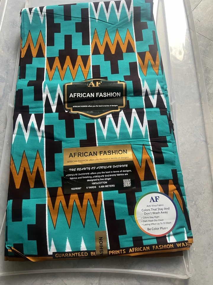 Impresión de cera africana de Ankara de diseño de alta calidad, 100 % algodón, se vende por 6 yardas- Foto 1 de 2