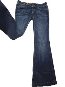 Rock Revival Jeans Womens 29” Denim Klandi Bootcut Distressed Black Rhinestone - Picture 1 of 12