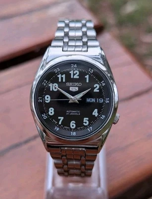 Reloj Automático Para Hombre Seiko 5 Años 90 Raro Todo Original 21 Joyas Recién Reparado Foto 1 de 4