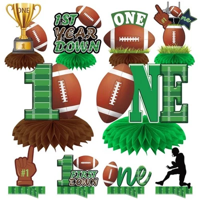 10Pcs Football 1st Birthday Decorations Honeycomb Centerpiece for Boys First ... - Image 1 of 4