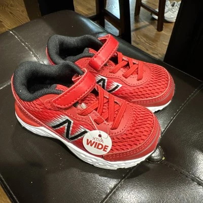 New Balance 680 Toddler Boys Size 5.5w Red Low Top Hook & Loop Sneaker Shoes  - Image 1 of 4