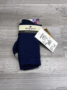 Calze Woolrich Ten Mile Hiking Crew Uomo 5-9 Donna 6-10 Calde Blu Navy Nuove con etichette - Foto 1 di 7