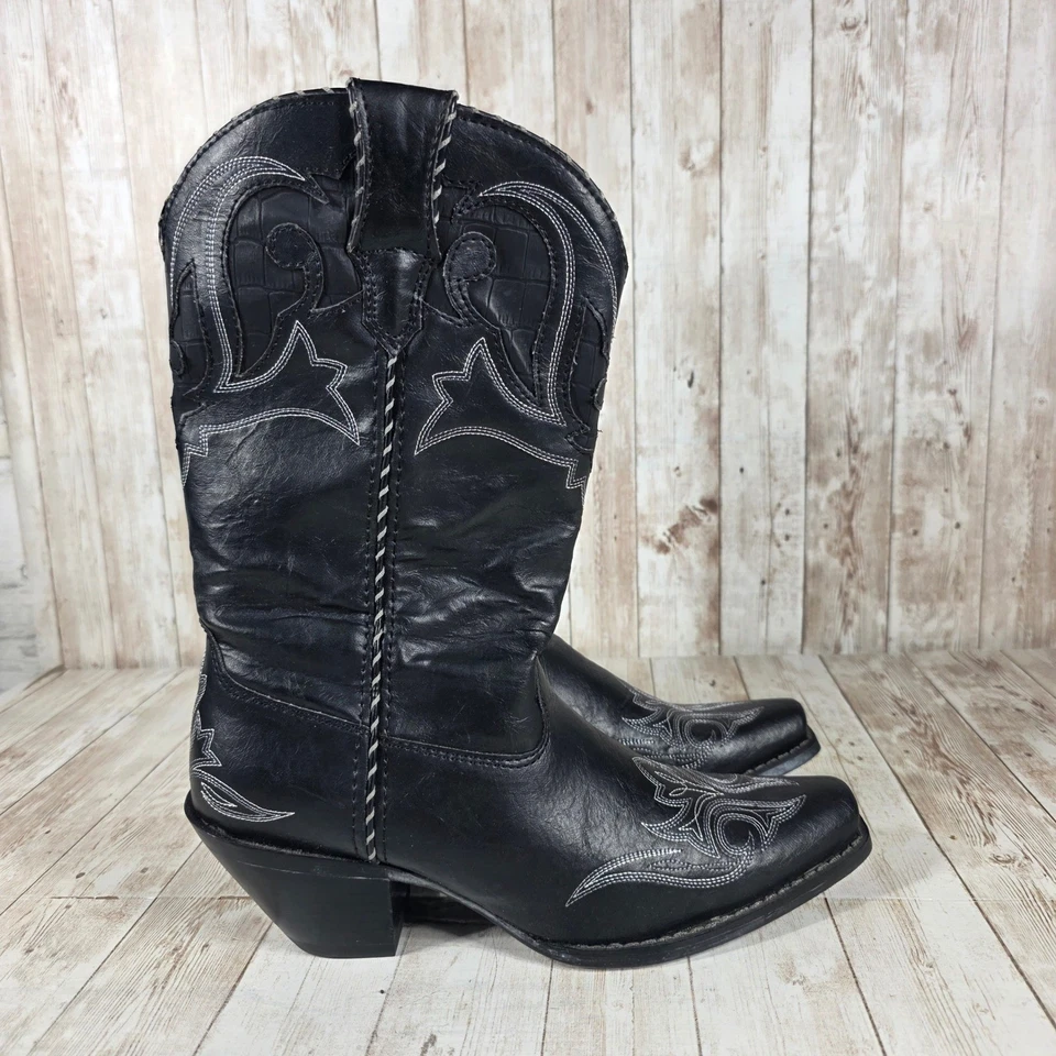 Botas vaqueras occidentales de cuero negro para mujer Durango RD5510 talla 8M Foto 1 de 4