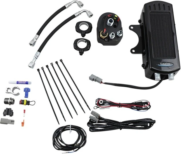UltraCool Frame/Side Mount Oil Cooler Kit Black #SMS-1G Harley Davidson - Image 1 of 1