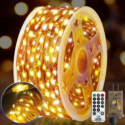 203FT 600 LED Outdoor Fairy Lights Plug in, Christmas Fairy Lights Outdoor Wa... - Image 1 of 4