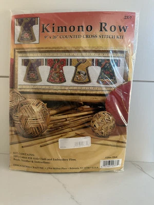 Design Works KIMONO ROW Japanese Kimonos Counted Cross Stitch Kit #2377 - Image 1 of 4
