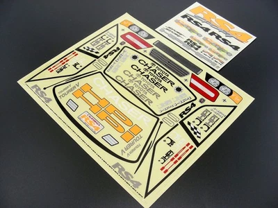 Vintage HPI 1/10 RS4 SPORT 190mm Toyota CHASER 2pc Decal Sticker Sheet Set NEW ! - Image 1 of 4