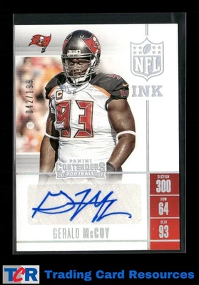 Tinta 2017 Panini Contenders #NI-GM Gerald McCoy NFL #/199 autografada - Imagem 1 de 2