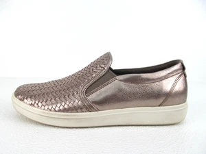 ECCO Women's Soft 7 Slip-On Sneaker Metallic Gold Leather Size 9 - Picture 1 of 9