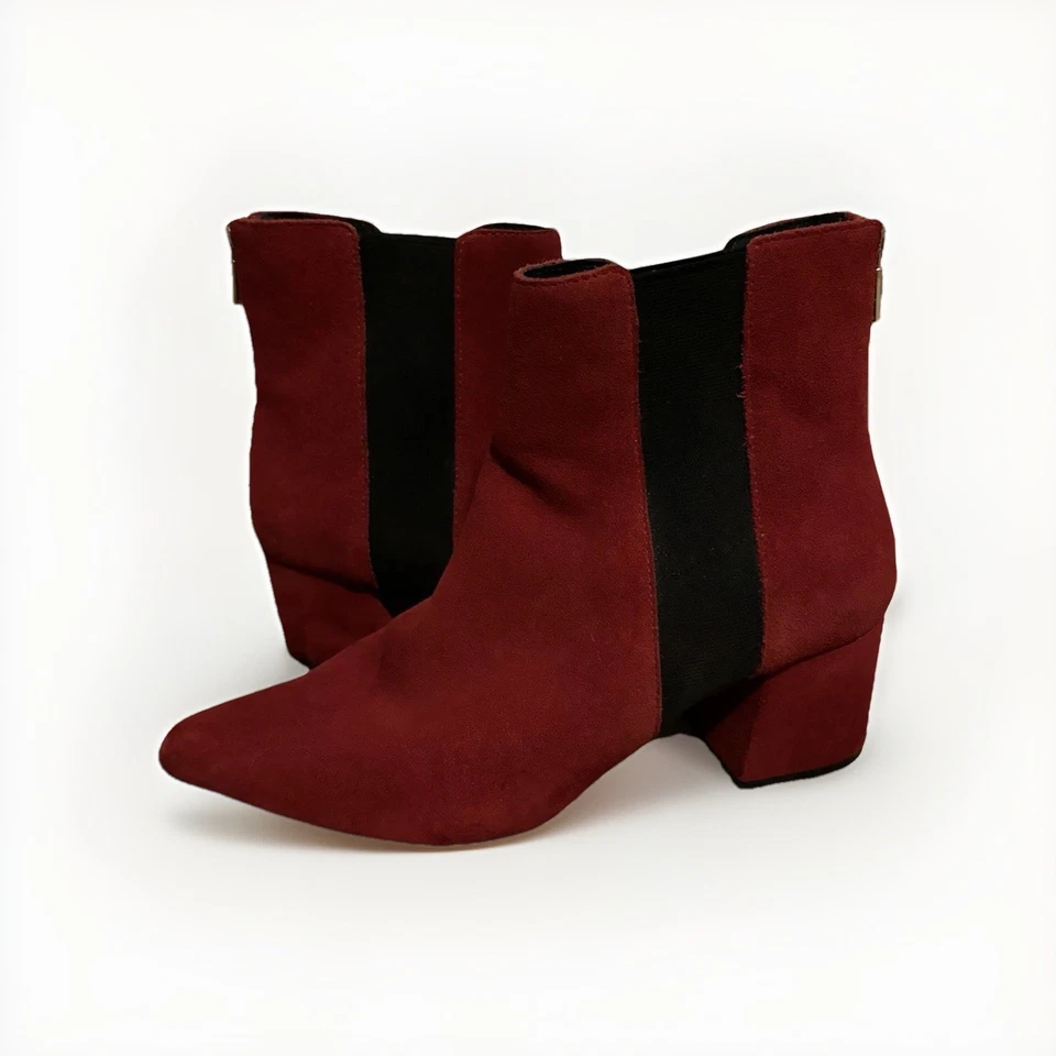 Kenneth Cole Reaction Mujer’s Rojo Botines Gamuza Cuero Talla 9 Foto 1 de 4